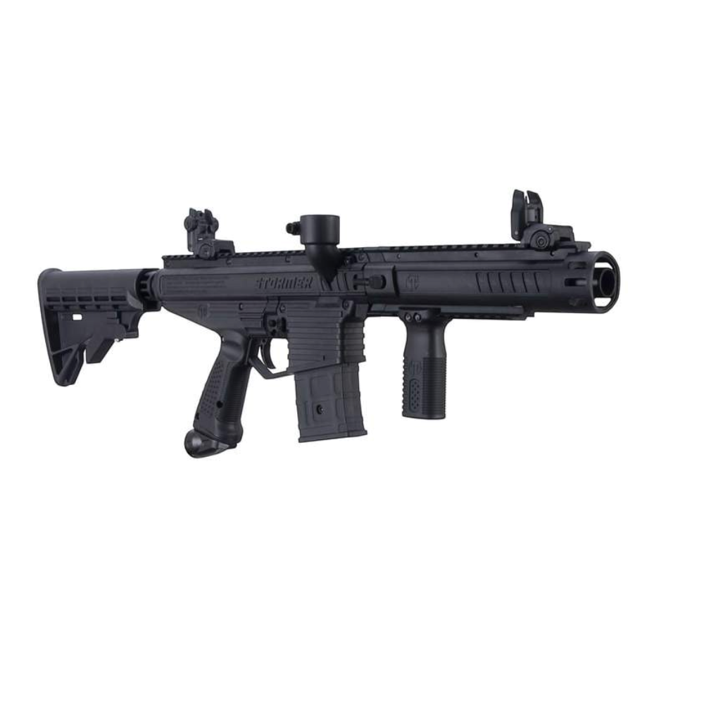 id-paintball Tippmann Stormer Elite Paintball Markierer in Schwarz mit Magazin, verstellbarer Schulterstütze und Rails