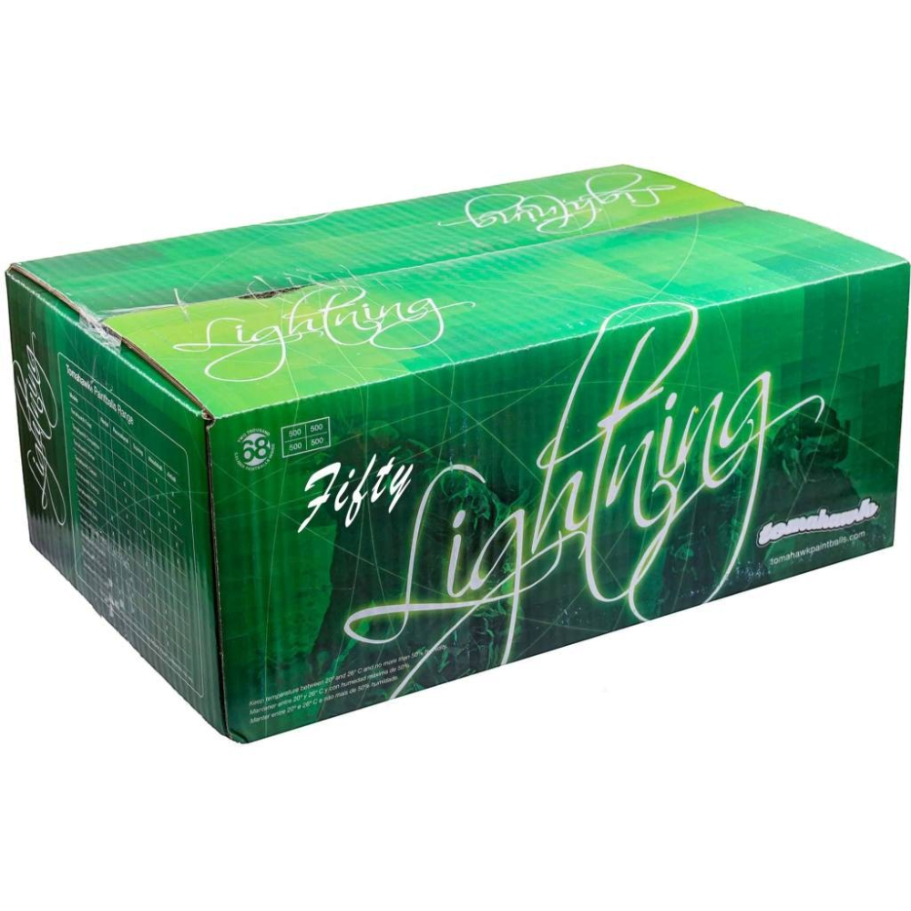 id-paintball Tomahawk Fifty Lightning Paintballs im grünen Karton für Nachtspiele im Kaliber .50