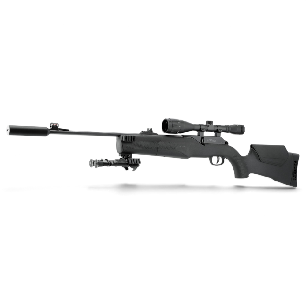 id-paintball Umarex 850 M2 XT CO2-Luftgewehr in Schwarz mit Zielfernrohr, Schalldämpfer und Zweibein