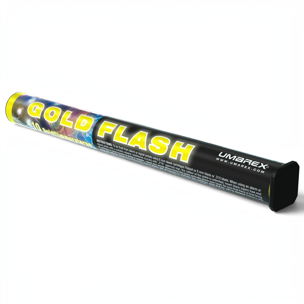 id-paintball Umarex Gold Flash 15mm Signalpatronen mit goldfarbenem Lichtschweif Effekt in der 10er Packung