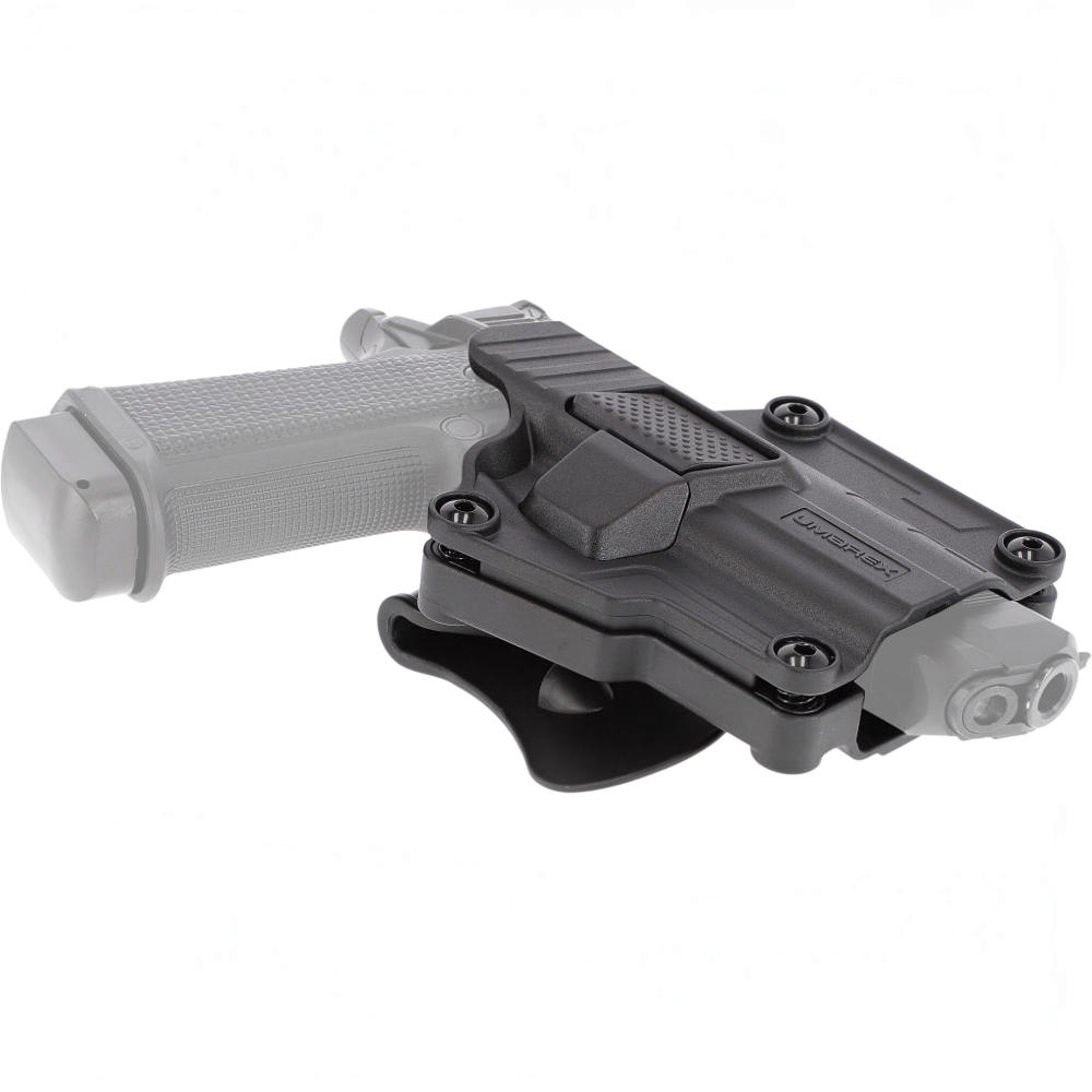 id-paintball Umarex Polymer Multifit Paddle Holster in Schwarz mit einstellbarem Ziehwinkel und Release-Button