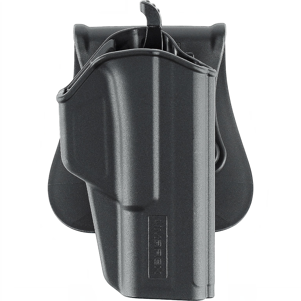 id-paintball Umarex Polymer Paddle Holster Mod. 2 in Schwarz für Glock 17 und 19 mit Daumen-Entriegelungshebel