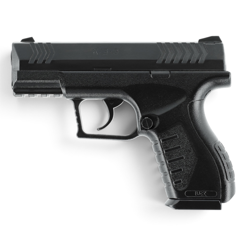 id-paintball Umarex UX XBG CO2-Pistole in Schwarz mit kompakter Polymerkonstruktion für 4,5 mm Stahl-BBs