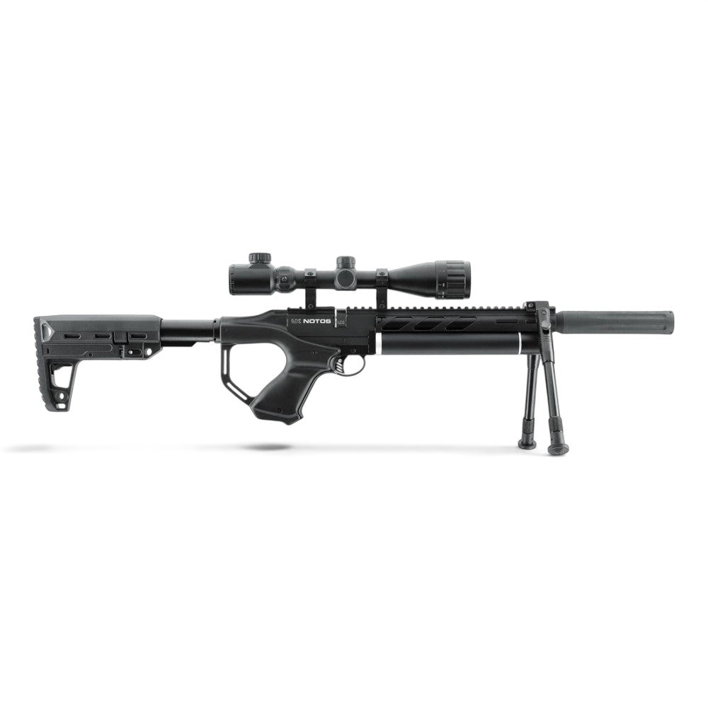 id-paintball UX Notos PCP Carbine Luftgewehr mit Zielfernrohr und Zweibein in schwarzem Design