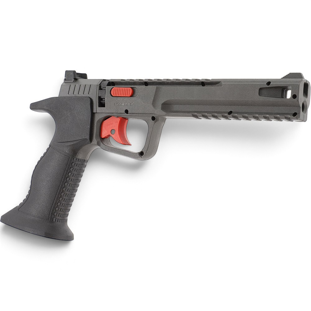 id-paintball UX SPA Expert CO2-Pistole in Schwarz mit markantem roten Abzug und Sicherung für das Freizeitschießen