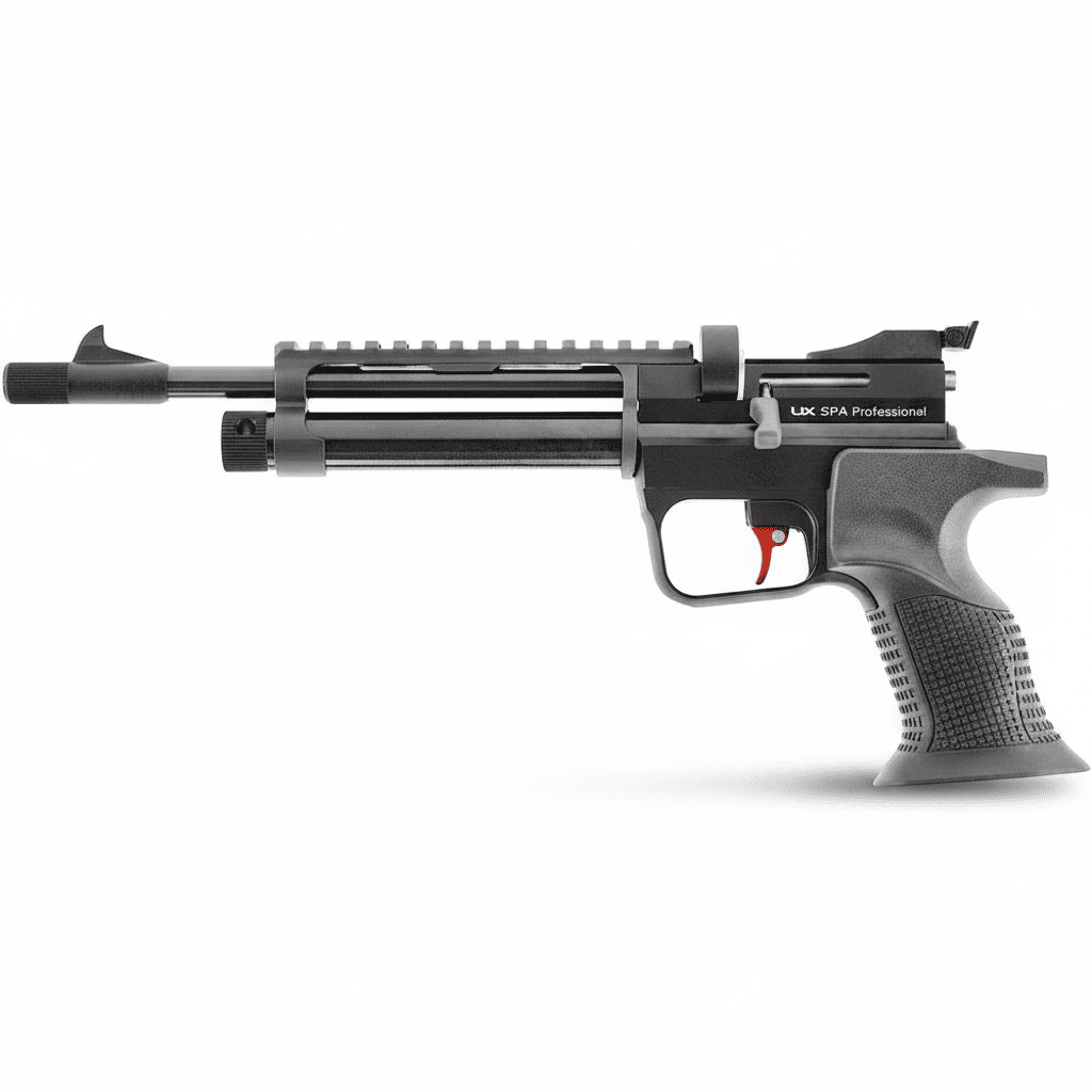 id-paintball UX SPA Professional CO2-Luftpistole im Kaliber 5,5 mm mit ergonomischem Griff und Picatinny-Schiene