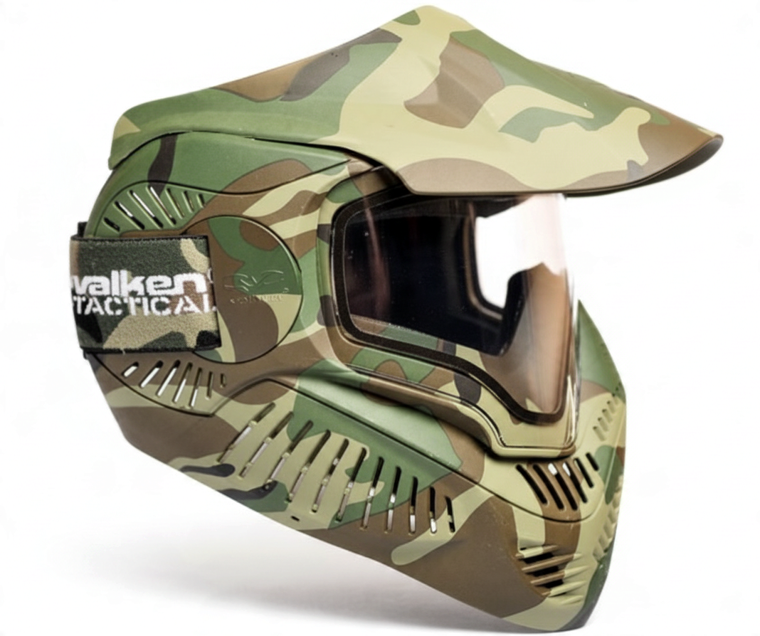 id-paintball Valken MI-7 Woodland Thermal Paintball-Maske mit Tarnmuster und beschlagfreiem Thermalglas