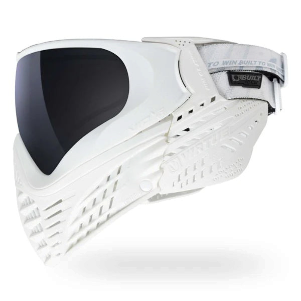 id-paintball Virtue VIO X6 Paintball Maske in White Storm mit getönter Linse und verstellbarem Kopfband