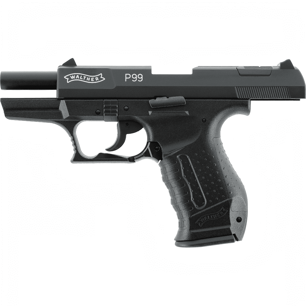 id-paintball Walther P99 Schreckschusspistole in Schwarz mit Polymer-Griffstück und 9mm P.A.K. Kaliber