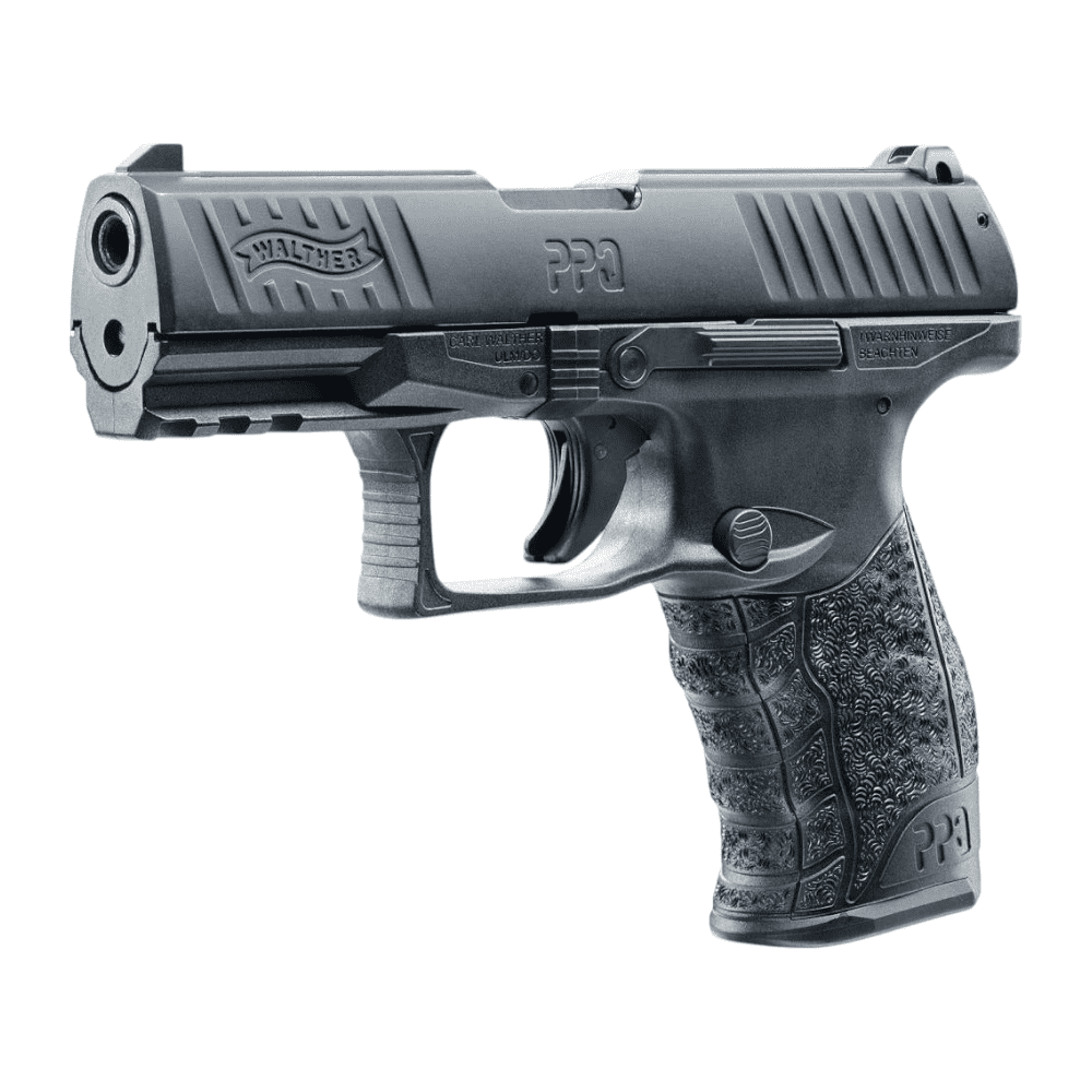 id-paintball Walther PPQ M2 Gas-Signal-Pistole in Schwarz mit Hi-Grip Struktur und seitlichem Magazinauslöser