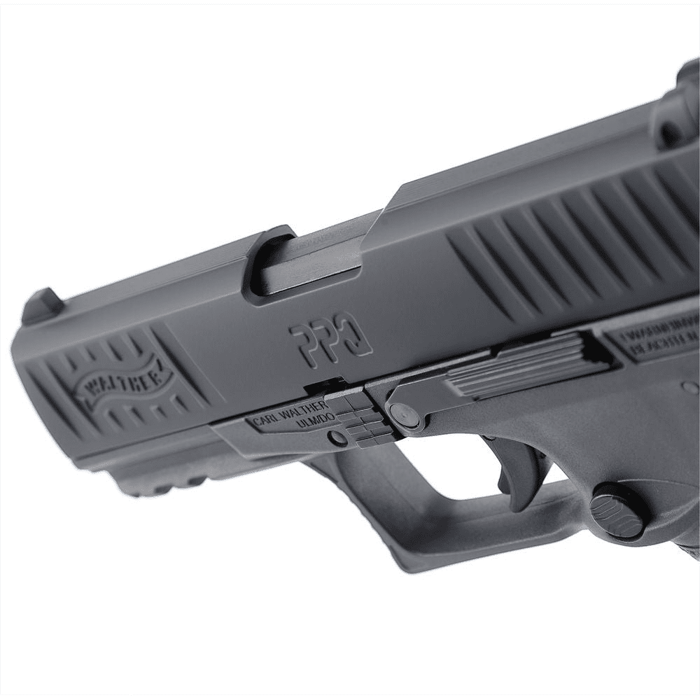 id-paintball Walther PPQ M2 Schreckschusswaffe in Tungsten Gray mit Cerakote-Schlitten und ergonomischem Polymer-Griff