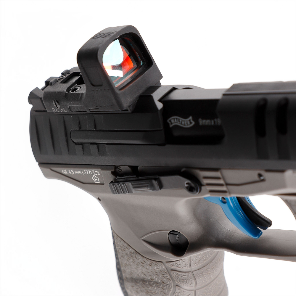 id-paintball Walther Q5 Match Combo CO2-Pistole in Tungsten Gray mit montiertem Umarex RDS 8 Leuchtpunktvisier