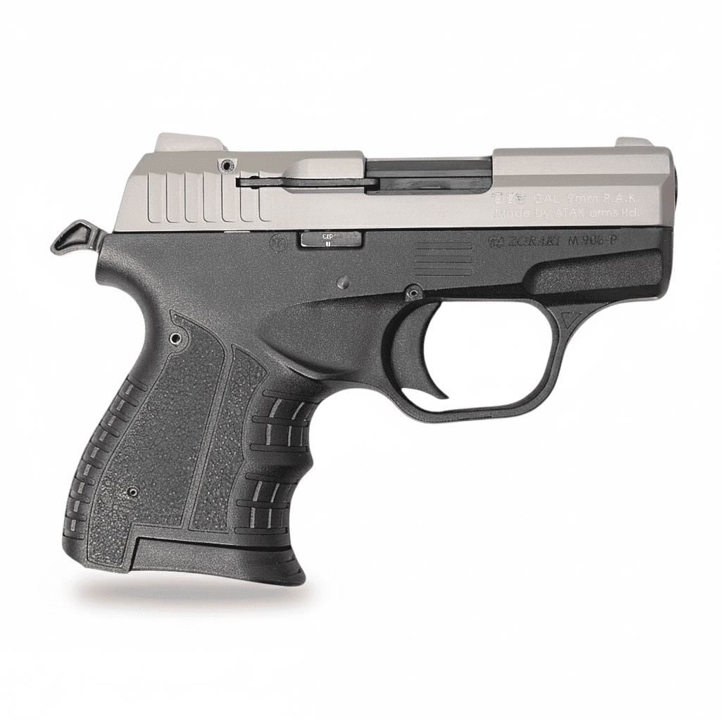 id-paintball Zoraki 906 Schreckschusspistole in Bi-Color Titan und Schwarz mit kompaktem Design