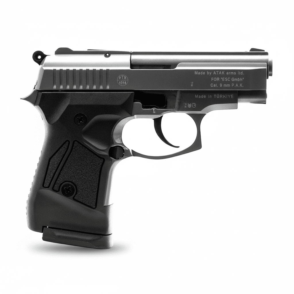 id-paintball Zoraki 914 Titan Schreckschusspistole in 9mm PAK mit stahlverstärktem Metallgehäuse und schwarzem Griff