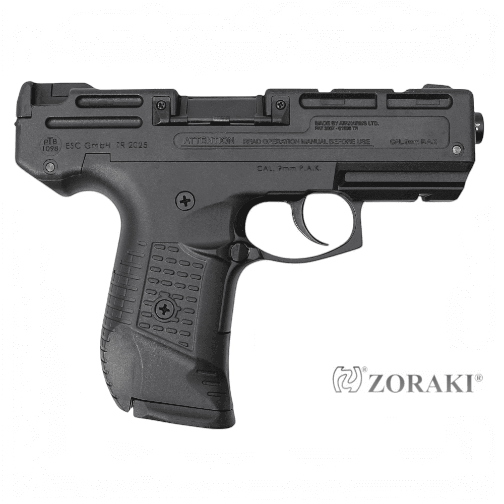 id-paintball Zoraki 925 Schreckschusspistole in Schwarz im Kaliber 9mm PAK mit ergonomischem Griff