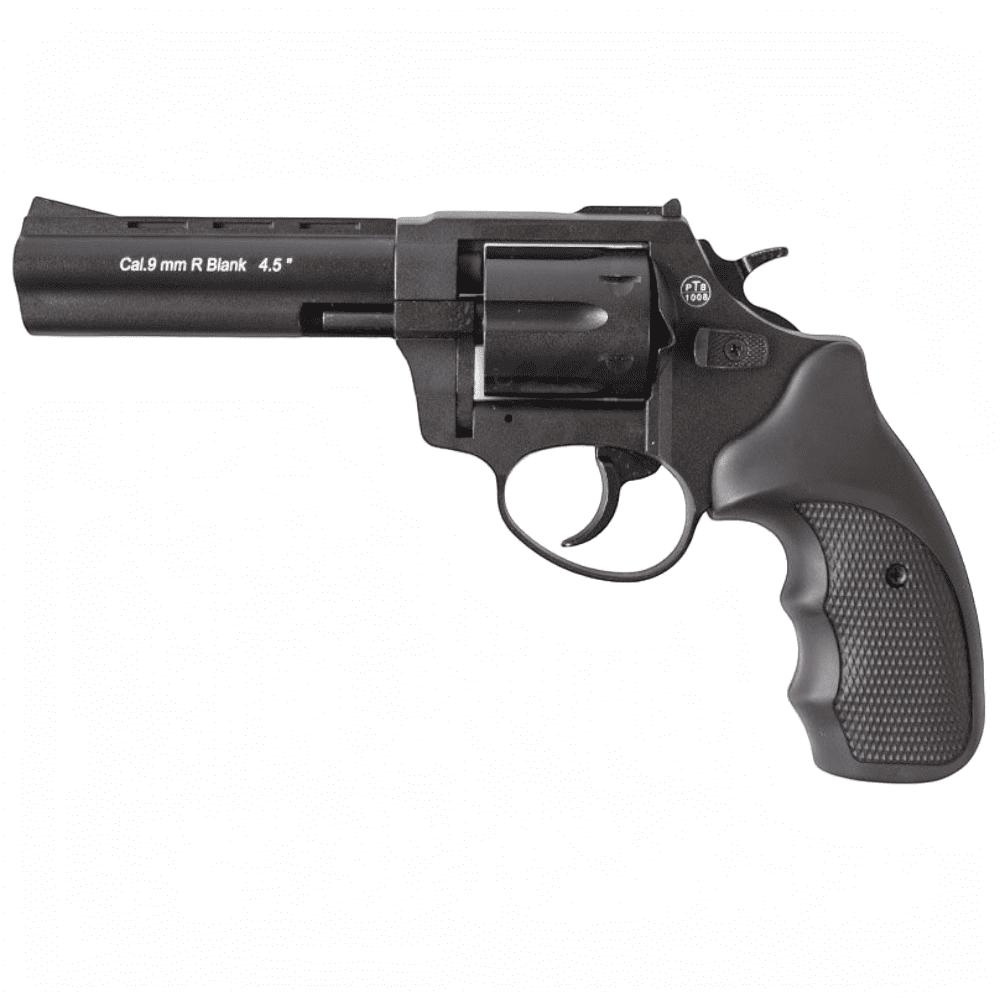 id-paintball Zoraki R1 4,5 Zoll Schreckschussrevolver in Schwarz mit 6-Schuss-Trommel und ergonomischem Griff
