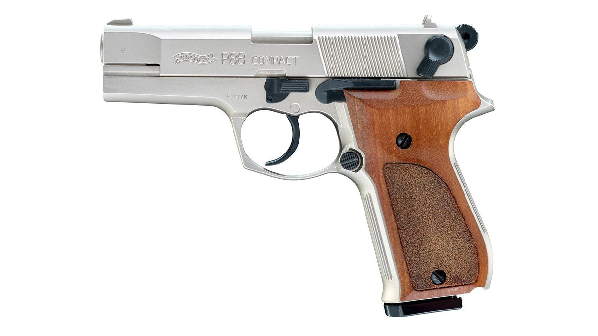 Walther P88 Nickel / Holz P.A.K. 9mm