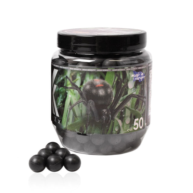 200 Stk Cal 50 Black Widow Rubberballs Xtreme Hartgummikugeln Cal.50