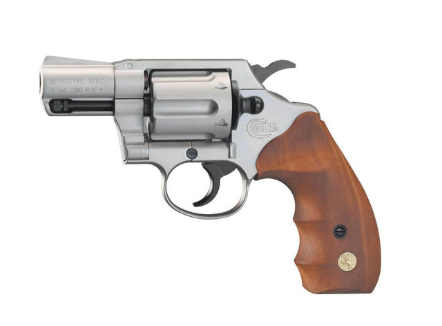 Colt Detective Special cal. 9 mm R.K. - Nickel / Holz