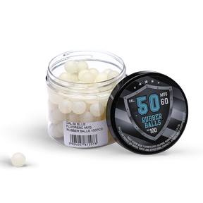100 Tracer Blau Fluorescence Rubberballs Kaliber 50