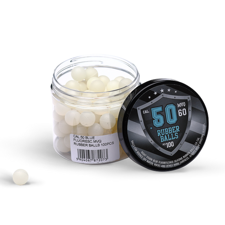100 Tracer Blau Fluorescence Rubberballs Kaliber 50