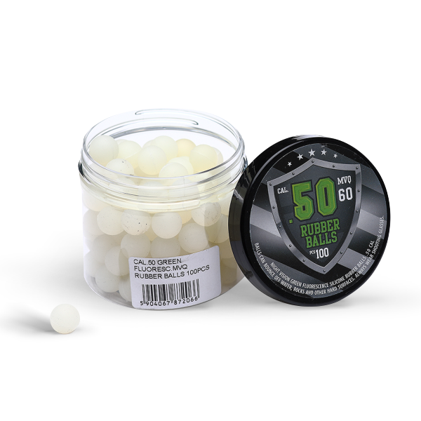100 Tracer Grün Fluorescence Rubberballs Kaliber 50
