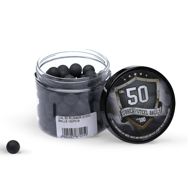 Rubberballs Cal. 50 Stahl / Gummigemisch 100 Stück