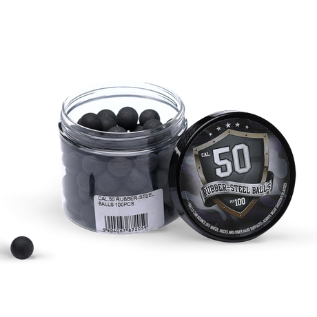 Rubberballs Cal. 50 Stahl / Gummigemisch 100 Stück