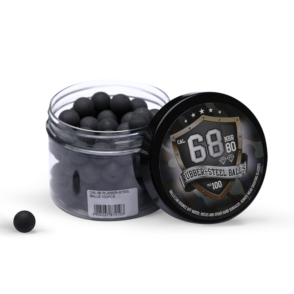Rubberballs Cal. 68 Stahl / Gummigemisch 100 Stück