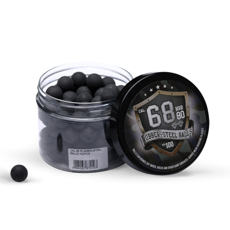 Rubberballs Cal. 68 Stahl / Gummigemisch 100 Stück