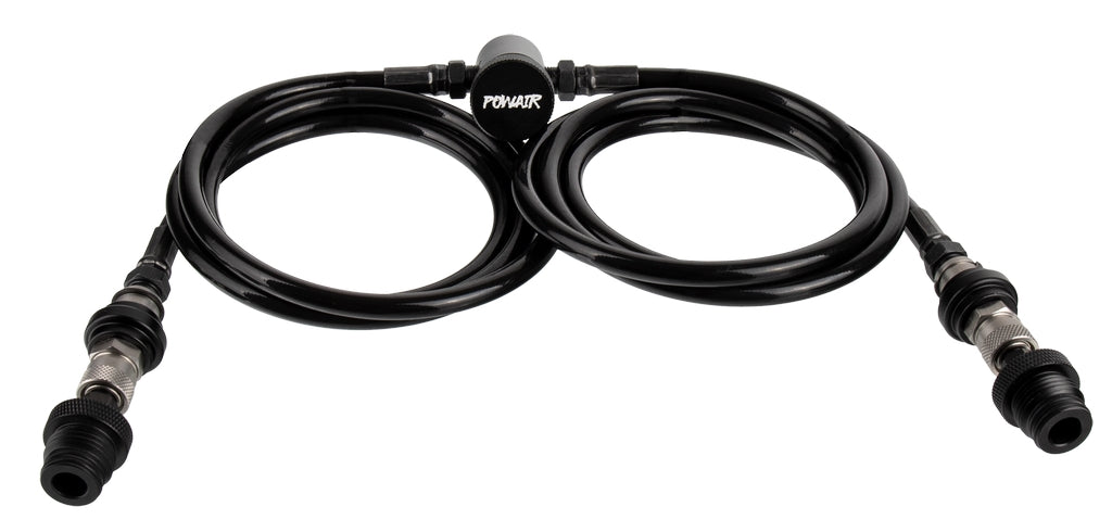 PowAir Double Hose Paintball HPA Remote System Schwarz
