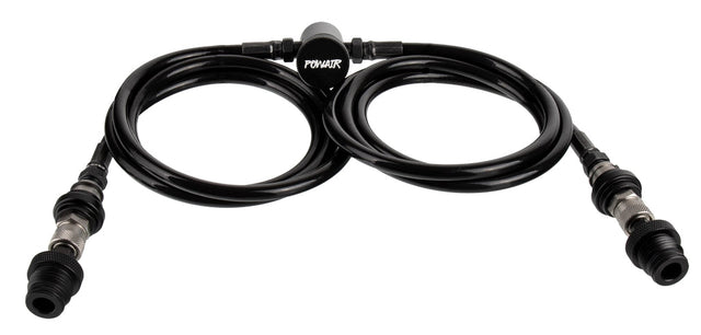 PowAir Double Hose Paintball HPA Remote System Schwarz