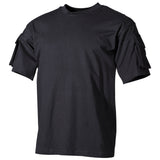 US T-Shirt, halbarm, schwarz, mit Ärmeltaschen