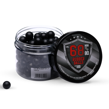 100 Hartgummi Rubberballs Paintballs Reballs Cal 68