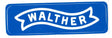 Aufkleber Walther blau mit weissem Logo 85x 24 mm Sticker