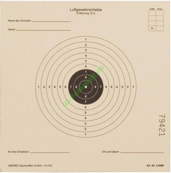 250 Zielscheiben 17 x 17 cm ISSF für Luftgewehr Softair etc