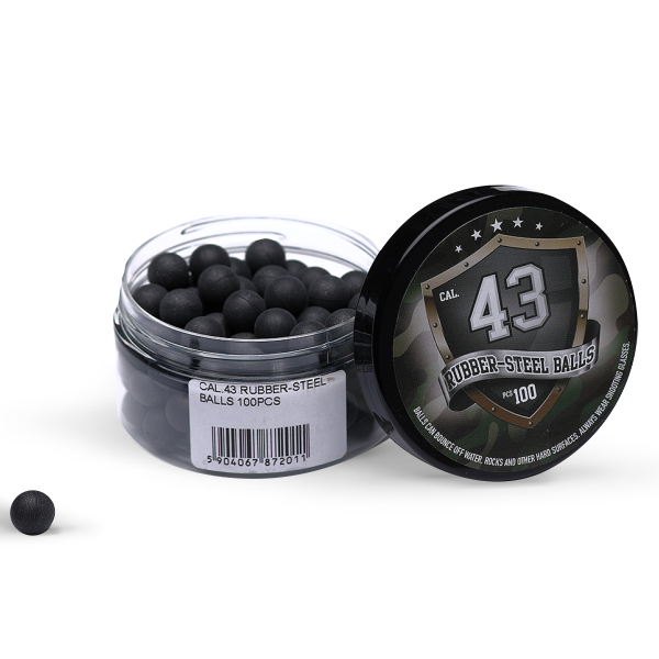 Rubberballs Cal. 43 Stahl / Gummigemisch 100 Stück