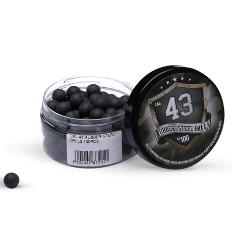 Rubberballs Cal. 43 Stahl / Gummigemisch 100 Stück