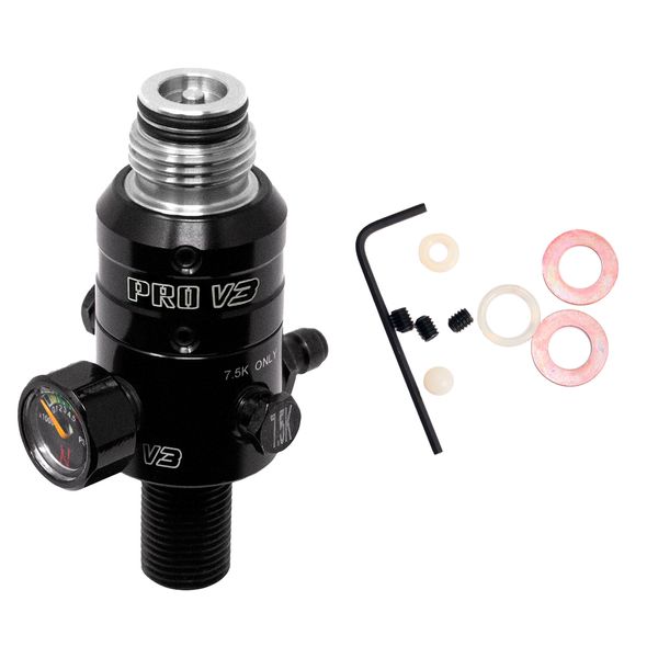 Ninja PRO V3 Edelstahl HP Regulator 300 Bar (4500 psi) schwarz / silber