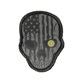 Rubberpatch 3D Skull USA Schwarz Grau