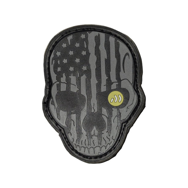Rubberpatch 3D Skull USA Schwarz Grau