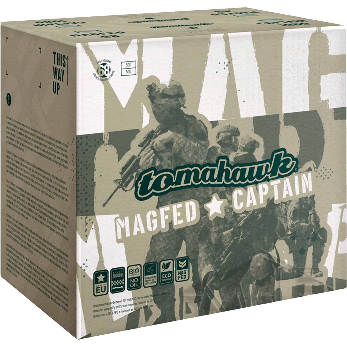 Tomahawk Captain 1000er Kiste Magfed Paintballs Cal. 68