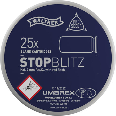 Walther Stop Blitz Platzpatronen cal. 9 mm P.A. - 25 Schuss
