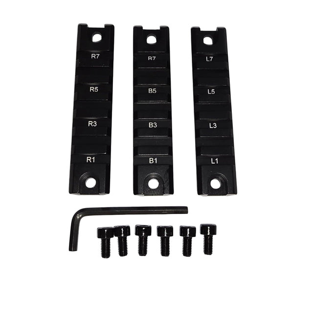 Rail Schienen 3er Set für NSR, Keymod und M-LOK Aufnahmen Schwarz 98mm