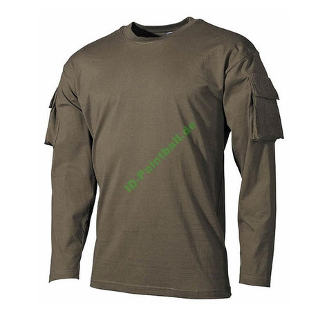 US Shirt langarm oliv mit Ärmeltaschen