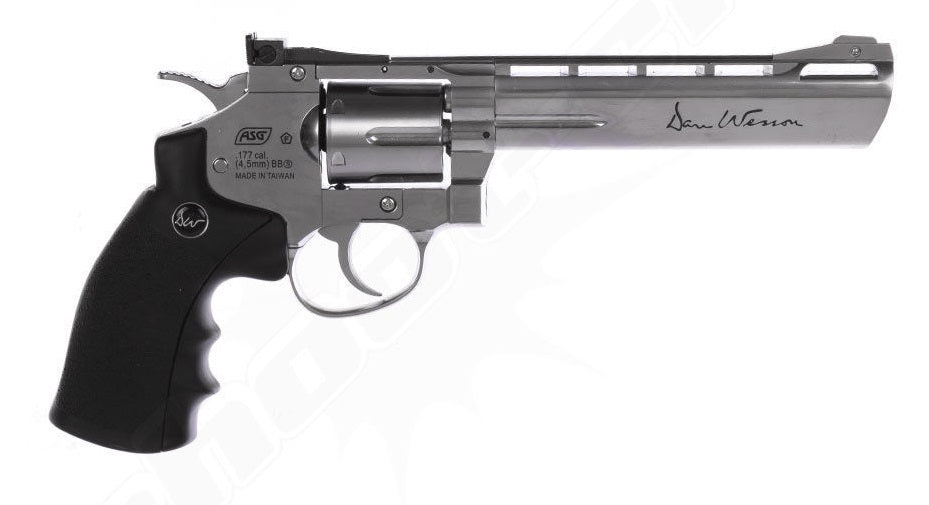 Dan Wesson 6 Zoll CO2 Revolver 4,5mm BBs Stahlkugeln Silber
