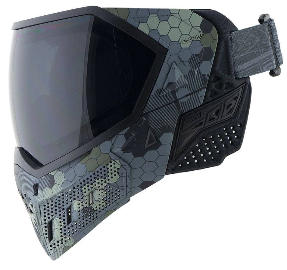 Empire EVS Hex Camo LE mit 2 Gläsern Clear und Smoke Paintball Maske