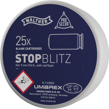Walther Stop Blitz Platzpatronen cal. 9 mm P.A. - 25 Schuss