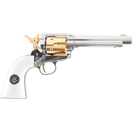 Colt SAA - Smoke Wagon cal. 4,5 mm Polished Chrome-Finish/Gold
