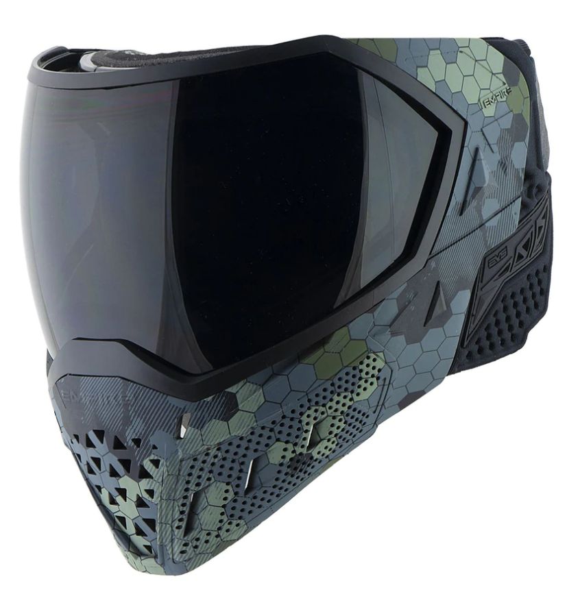 Empire EVS Hex Camo LE mit 2 Gläsern Clear und Smoke Paintball Maske